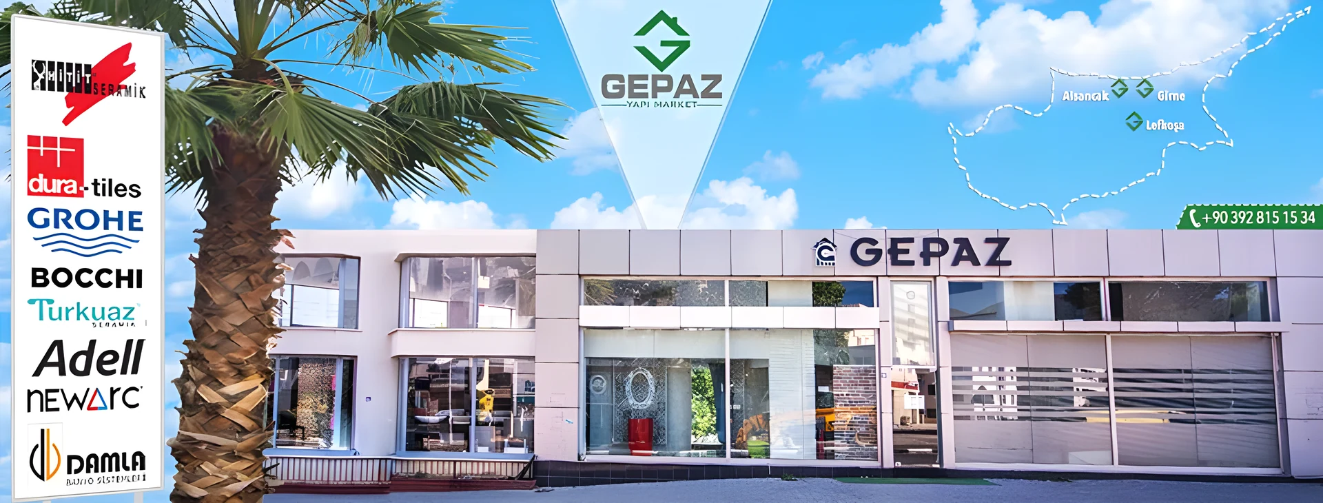 Gepaz Girne mağazası cephesi