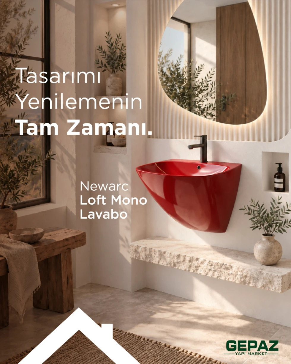 Newarc Loft Mono kırmızı lavabo